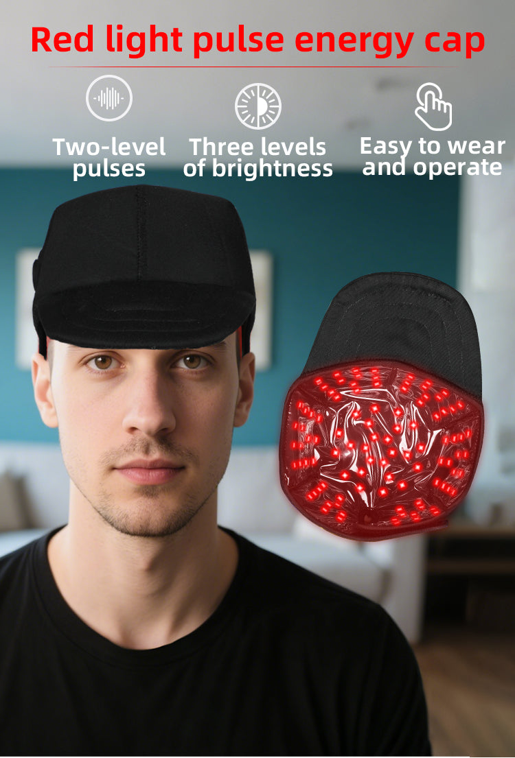 oriday Gorro de Crecimiento Capilar con Luz Roja | Gorro de Tratamiento para la Caída del Cabello LED Infrarrojo 660nm | Tres Modos con Temporizador Automático de 20 Minutos | Carga USB Type-C | Dispositivo de Crecimiento Capilar para el Hogar