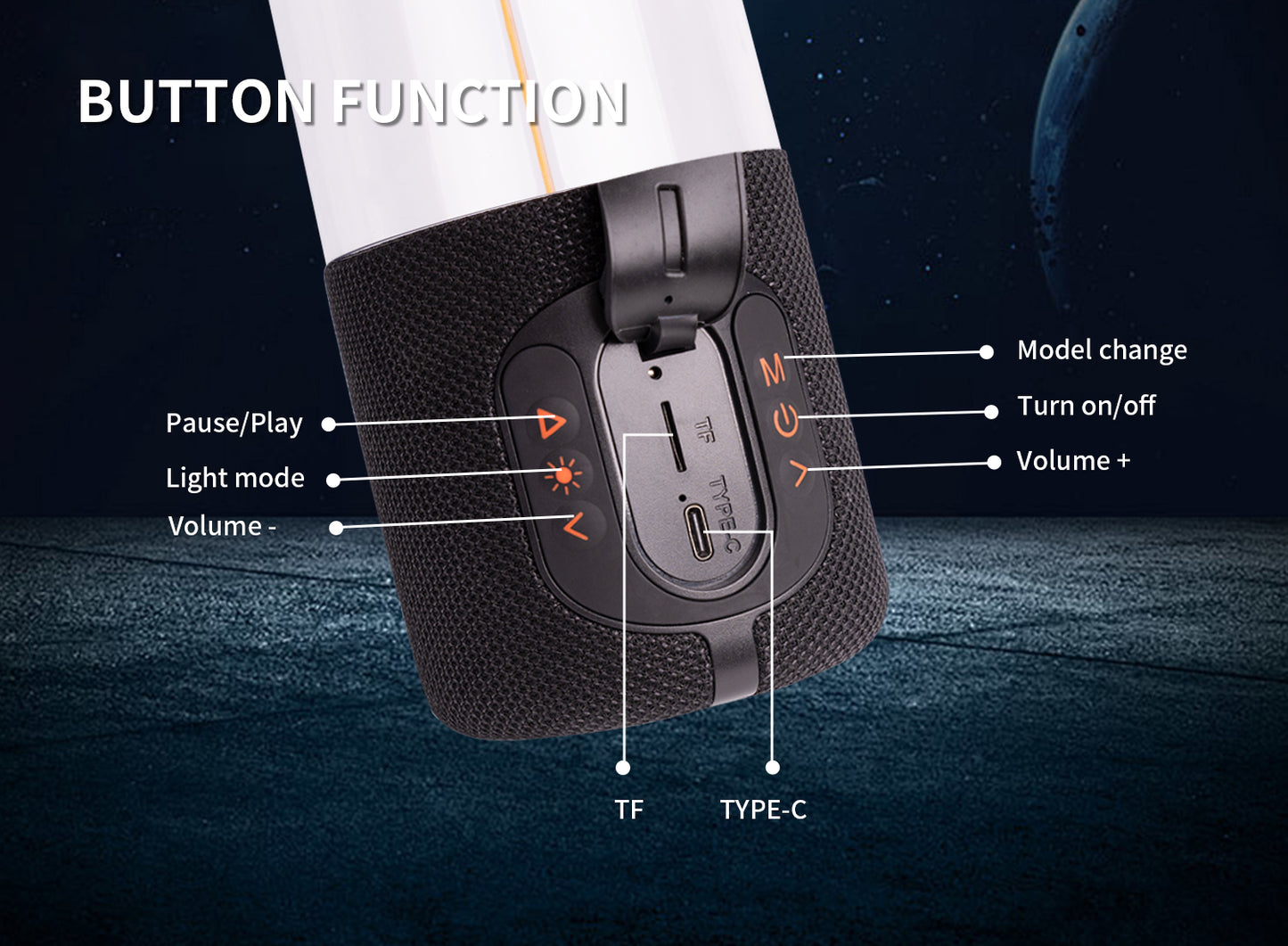 Bluetooth-колонка Oriday с магнитной левитирующей атмосферной лампой – музыкальная настольная лампа, уличная акустика, украшение для стола, подарок на день рождения, качественный восточный продукт