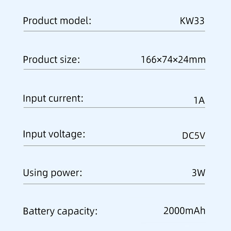 oriday Taşınabilir fan 2000mAh pil, uzun süre dayanıklı, sessiz, güçlü hava akışı, taşınabilir, kompakt, yurt, ofis, ev kullanımı