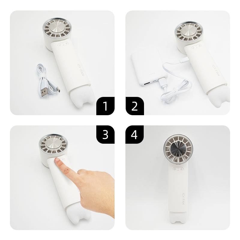 Oriday 冷却ハンドヘルドファン、大風力ターボミニ、持続可能なバッテリー、折りたたみ式USBポータブル、静音