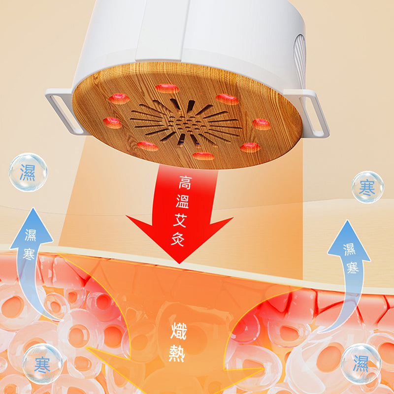 oriday 充電式全自動お灸ボックス、大きなバンド、煙なし、ワイヤレス、家庭用、腹部、膝、腰、湿気と寒さを取り除く専用