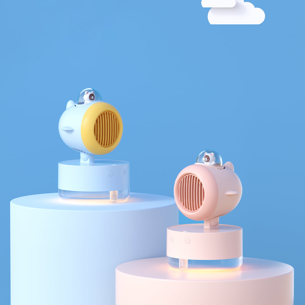 Мини-вентилятор Oriday USB | Перезаряжаемый портативный вентилятор с распылением – Тихий настольный вентилятор для студентов, общежитий и офисов