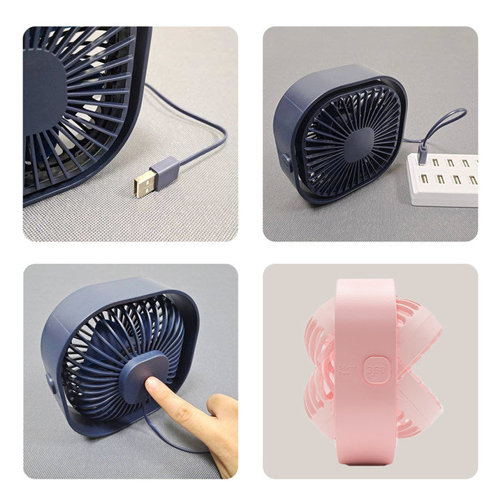 Ventilador de escritorio pequeño USB con gran potencia de enfriamiento, silencioso, portátil, para uso en casa, oficina o dormitorio