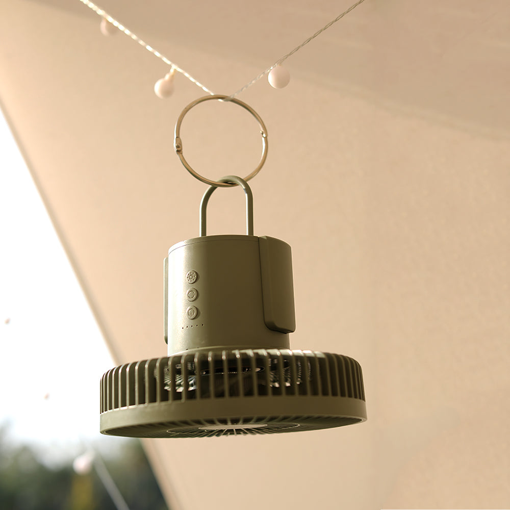 Oriday driepoot buitenventilator|Oplaadbare opvouwbare ventilator ・ Afstandsbediening, zwenkfunctie, nachtlampje & muggenverjager ・ Voor kamperen en thuisgebruik met lange gebruiksduur