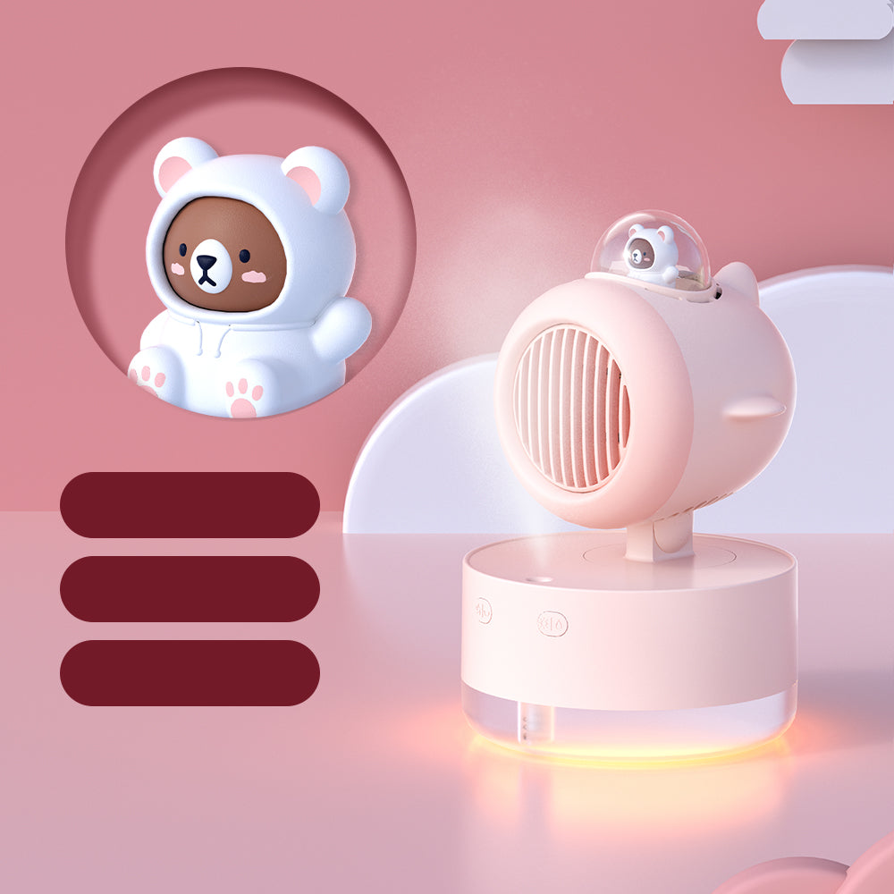 Мини-вентилятор Oriday USB | Перезаряжаемый портативный вентилятор с распылением – Тихий настольный вентилятор для студентов, общежитий и офисов