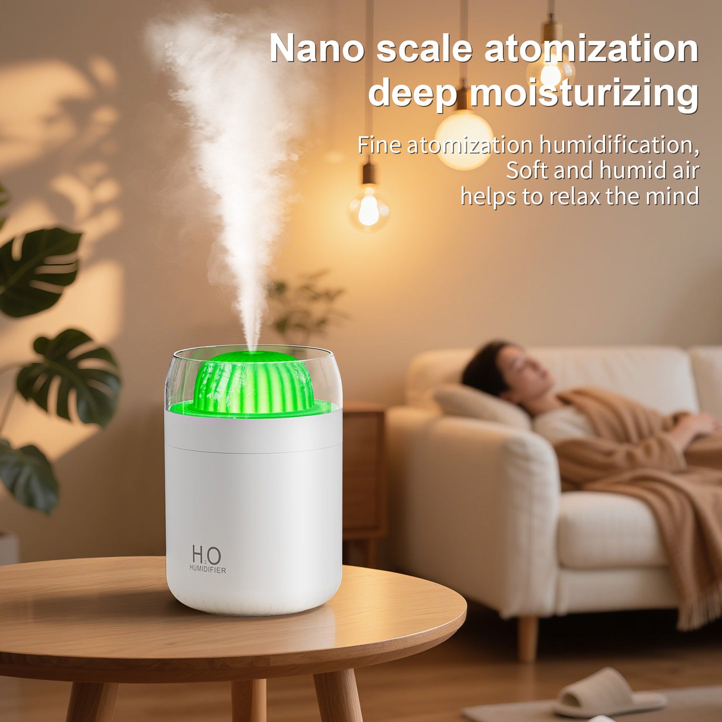 Oriday サボテン型USB加湿器|静音大噴霧アロマディフューザー|家庭やオフィスに最適