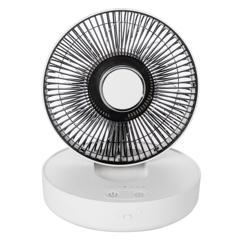 Oriday Ventilador inteligente oscilante de pared|Carga inalámbrica sin taladro・Silencioso para escritorio/oficina・Con control remoto y temporizador para el hogar