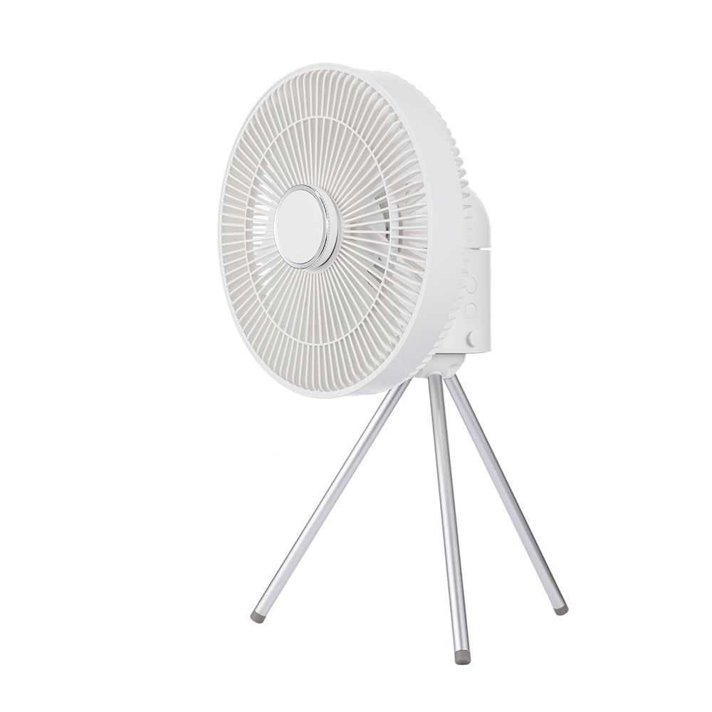 Oriday Driepoot Campingventilator | Stille oplaadbare vloerventilator met LED-verlichting en afstandsbediening – Draagbaar voor tent of thuisgebruik