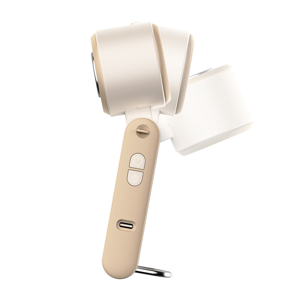 Oriday 手持ち冷製氷敷き小扇風機 折りたたみ式 ポータブル 充電式 3000マイクロアンペア時 超長持続 夏季冷風砲 登山扣 首掛け 寝室 リビング アウトドア ポータブル 東方良品