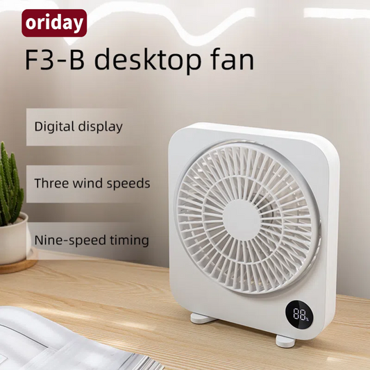 oriday 充電表示デスクトップファン、卓上ファン、夏季、超長時間バッテリー、軽量で静音、学生寮、オフィス、家庭用、東洋の良品