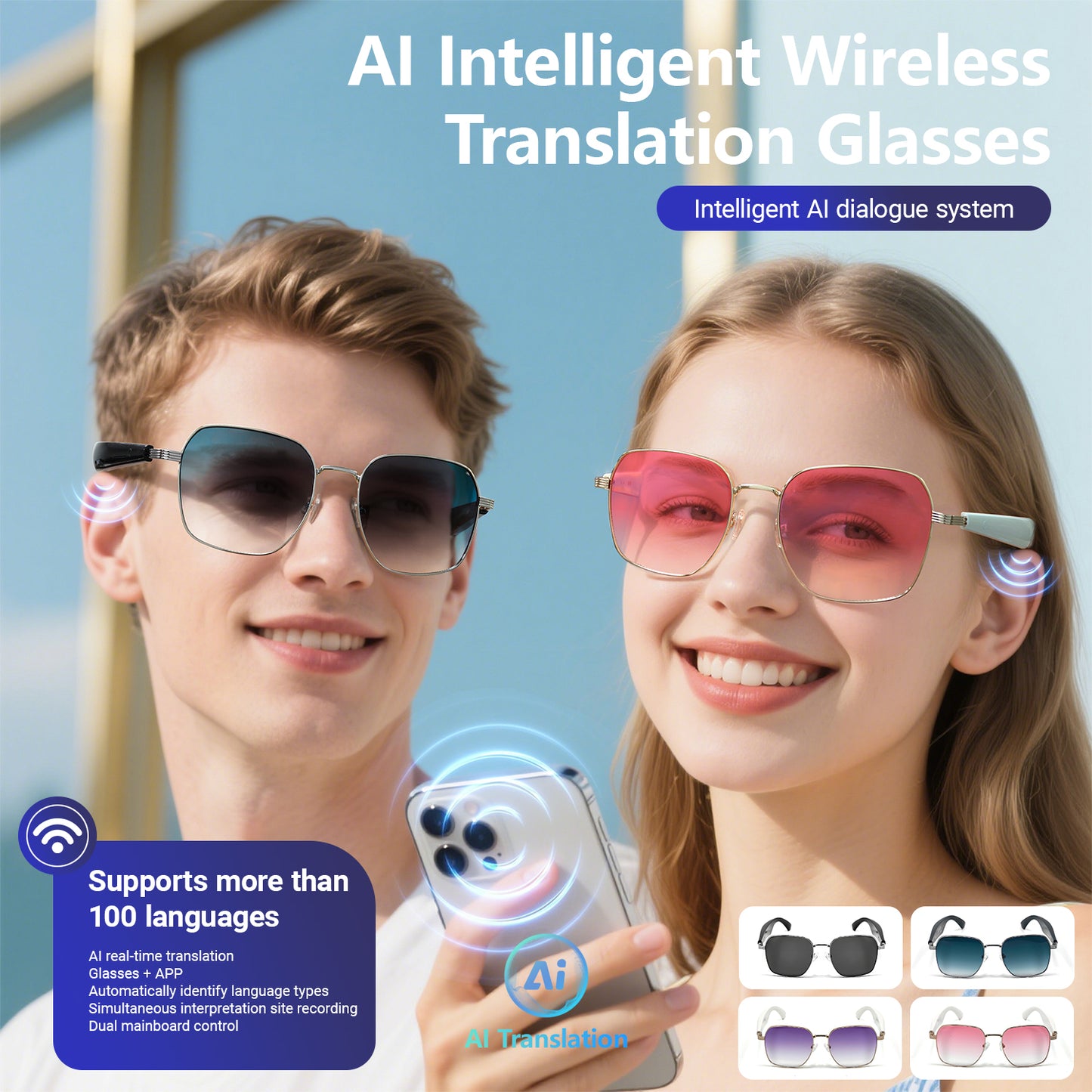 Oriday Kính dịch AI bán chạy nhất tại Hồng Kông|Tai nghe Bluetooth tích hợp & chụp ảnh từ xa|Lựa chọn hàng đầu cho công tác, du lịch & lái xe GY200