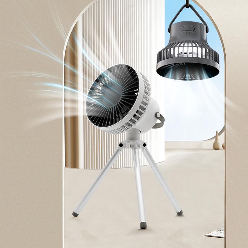 Oriday Driepoot Campingventilator|Draagbare oplaadbare hang- en staande ventilator・Grote batterijcapaciteit met extra lange gebruiksduur・Geschikt voor buitengebruik en stille huishoudelijke toepassingen
