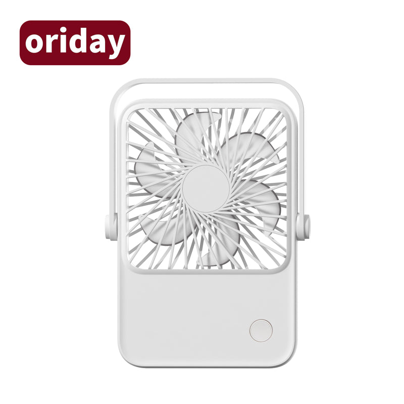 Oridayデスクファンは静音、大風力、ミニポータブルデザイン、軽量、ヘッド調整可能、吊り下げやスタンド設置が可能、USB充電、1200mAhバッテリー、長時間持続、冷却機能、家庭用、オフィス、学生寮に適しています