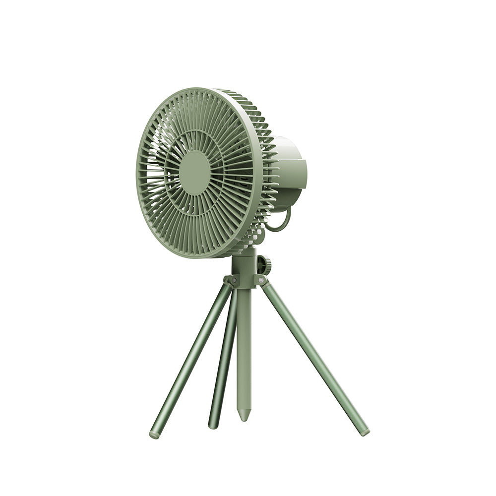 Oriday driepoot buitenventilator|Oplaadbare opvouwbare ventilator ・ Afstandsbediening, zwenkfunctie, nachtlampje & muggenverjager ・ Voor kamperen en thuisgebruik met lange gebruiksduur