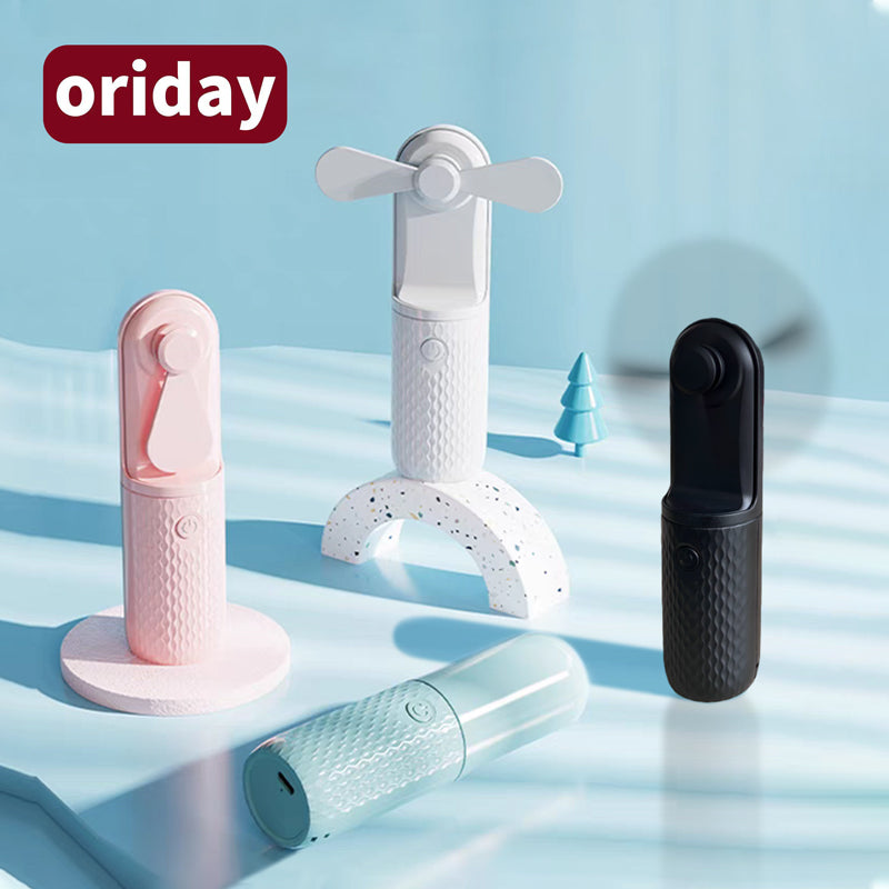 oriday ハンドヘルドミニファン 携帯用ポケットファン 学生向け小型充電式超静音USB折りたたみ式 超長時間バッテリー室内・屋外使用オフィス・寮用 東方良品