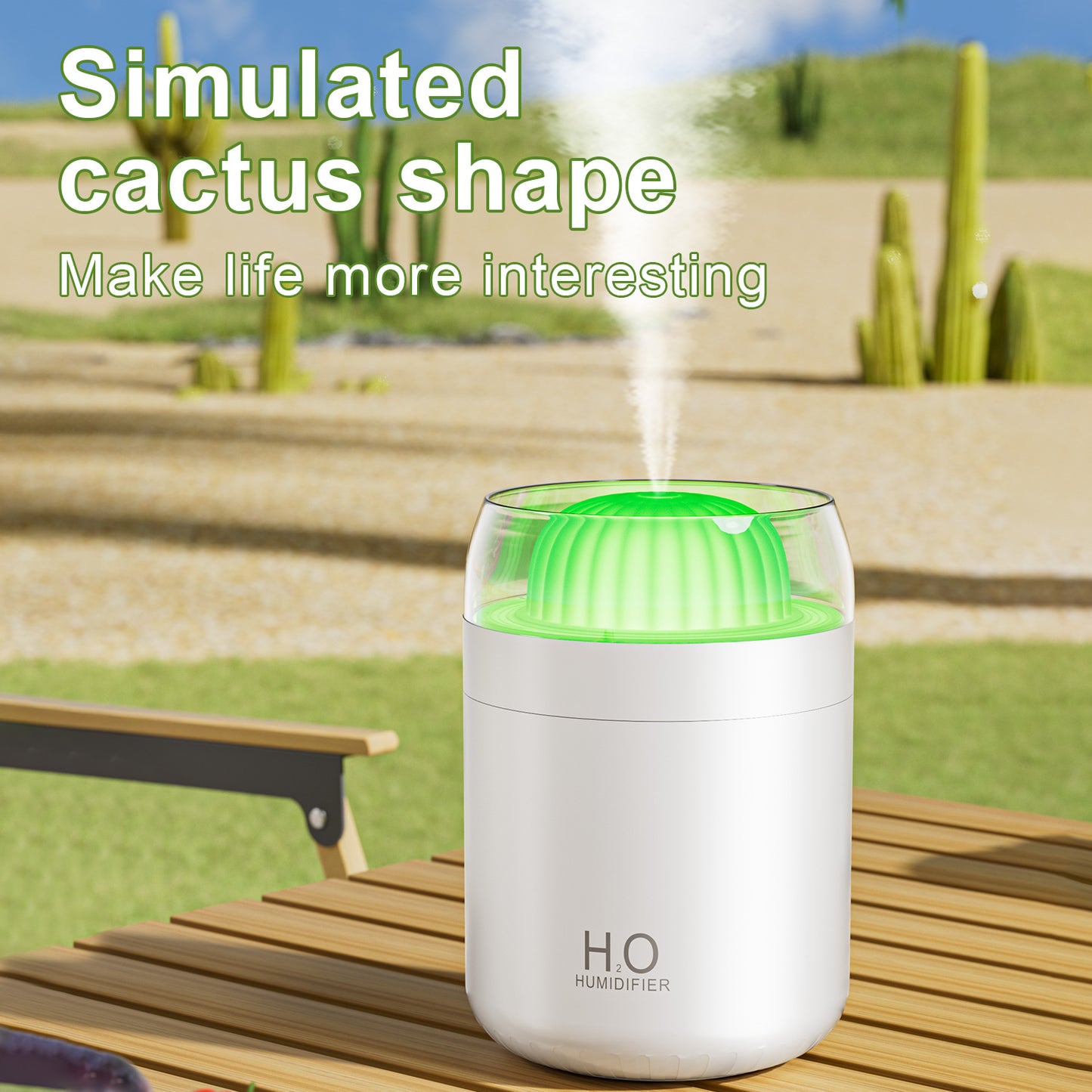 Oriday サボテン型USB加湿器|静音大噴霧アロマディフューザー|家庭やオフィスに最適