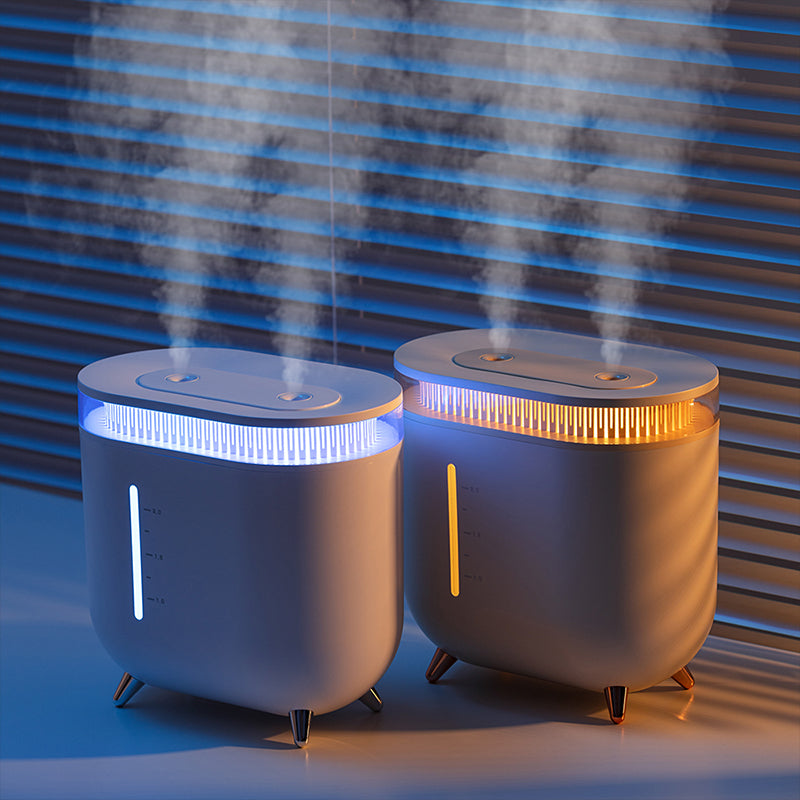 Oriday 雙噴霧加濕器|炫彩氛圍燈・USB靜音款・大容量桌面加濕器・臥室車載兩用