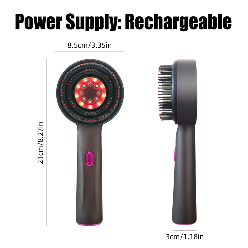 oriday【Regalo Festivo】Pettine per massaggio del cuoio capelluto con laser per crescita dei capelli, luce rossa e conduzione liquida, multifunzione, elettrico e portatile – per casa e viaggio – Oriday