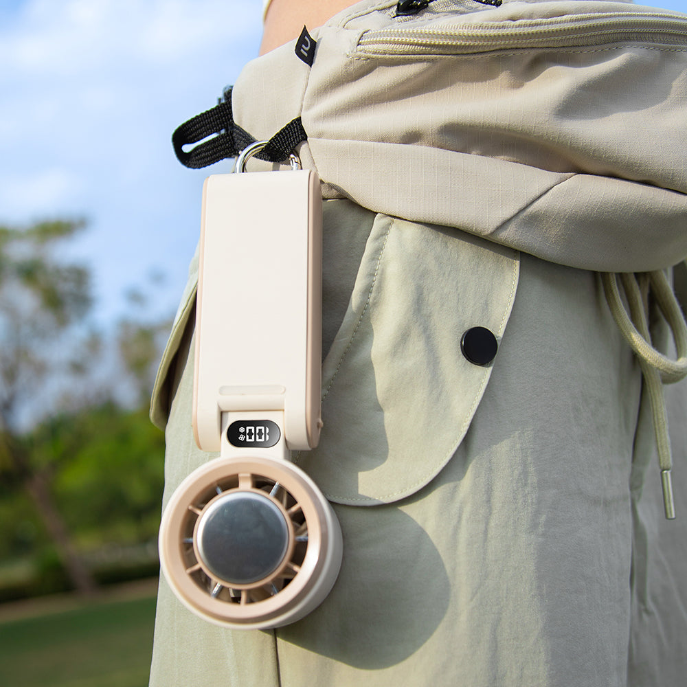 Oriday 手持ち冷製氷敷き小扇風機 折りたたみ式 ポータブル 充電式 3000マイクロアンペア時 超長持続 夏季冷風砲 登山扣 首掛け 寝室 リビング アウトドア ポータブル 東方良品