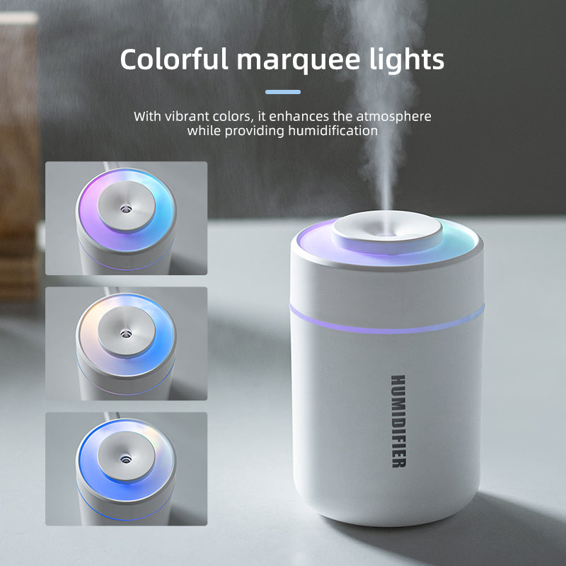 Humidifier USB Oriday | Kabut tebal dengan lampu suasana warna-warni | Hening untuk penggunaan di rumah, cocok untuk ibu hamil, bayi, dan kamar tidur | Hadiah ulang tahun yang sempurna