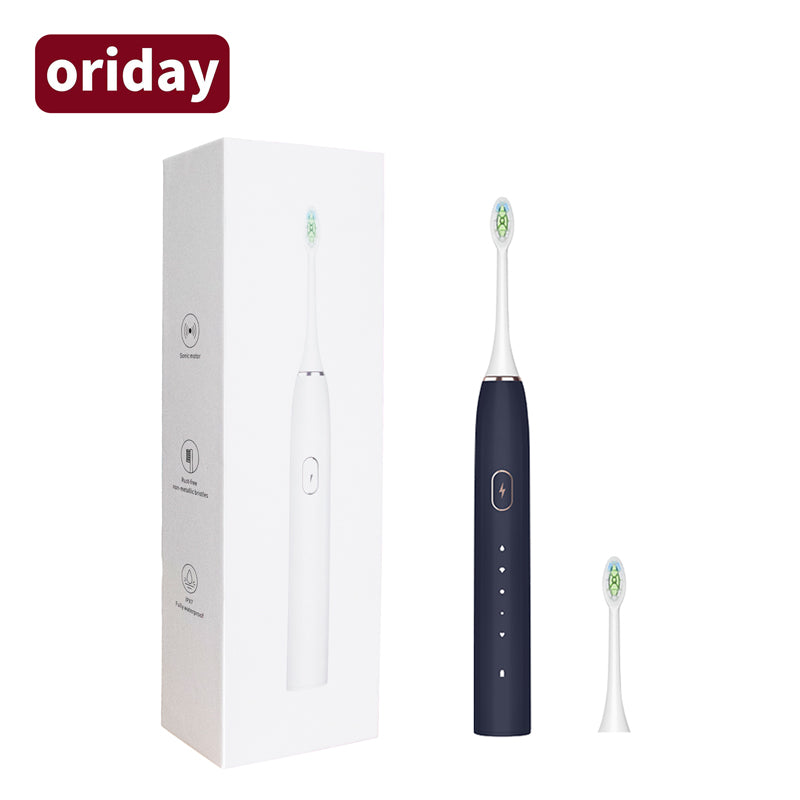oriday Nieuwe elektrische tandenborstel, draadloos opladen, cadeau-set voor volwassenen en koppels, speciaal voor mannen en vrouwen, draagbaar, onafhankelijke hoogwaardige waterdichte zachte borstelkop met 1 vervangende kop, voor thuisgebruik