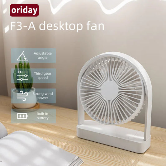 oridayポータブル静音デスクファン、オフィス、デスク、学生寮、ベッドサイド用USBファン、東洋風製品