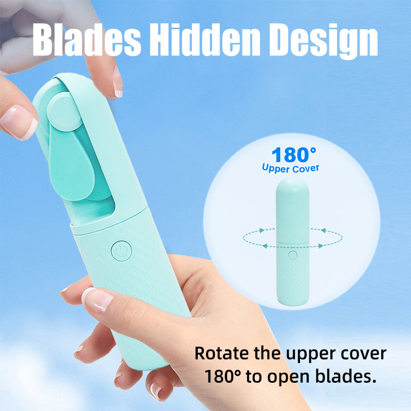 oriday ハンドヘルドミニファン 携帯用ポケットファン 学生向け小型充電式超静音USB折りたたみ式 超長時間バッテリー室内・屋外使用オフィス・寮用 東方良品