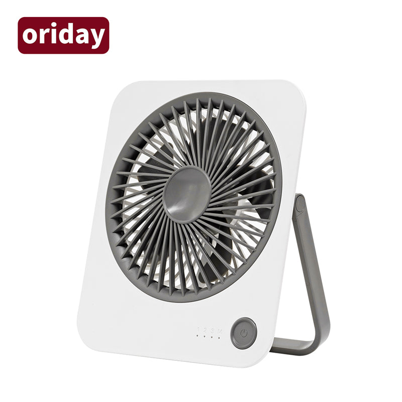 Supertenký stolní ventilátor Oriday s dlouhou výdrží, velkým průtokem vzduchu, bezdrátovým nabíjením USB a skládací konstrukcí, ideální do kanceláře a koleje