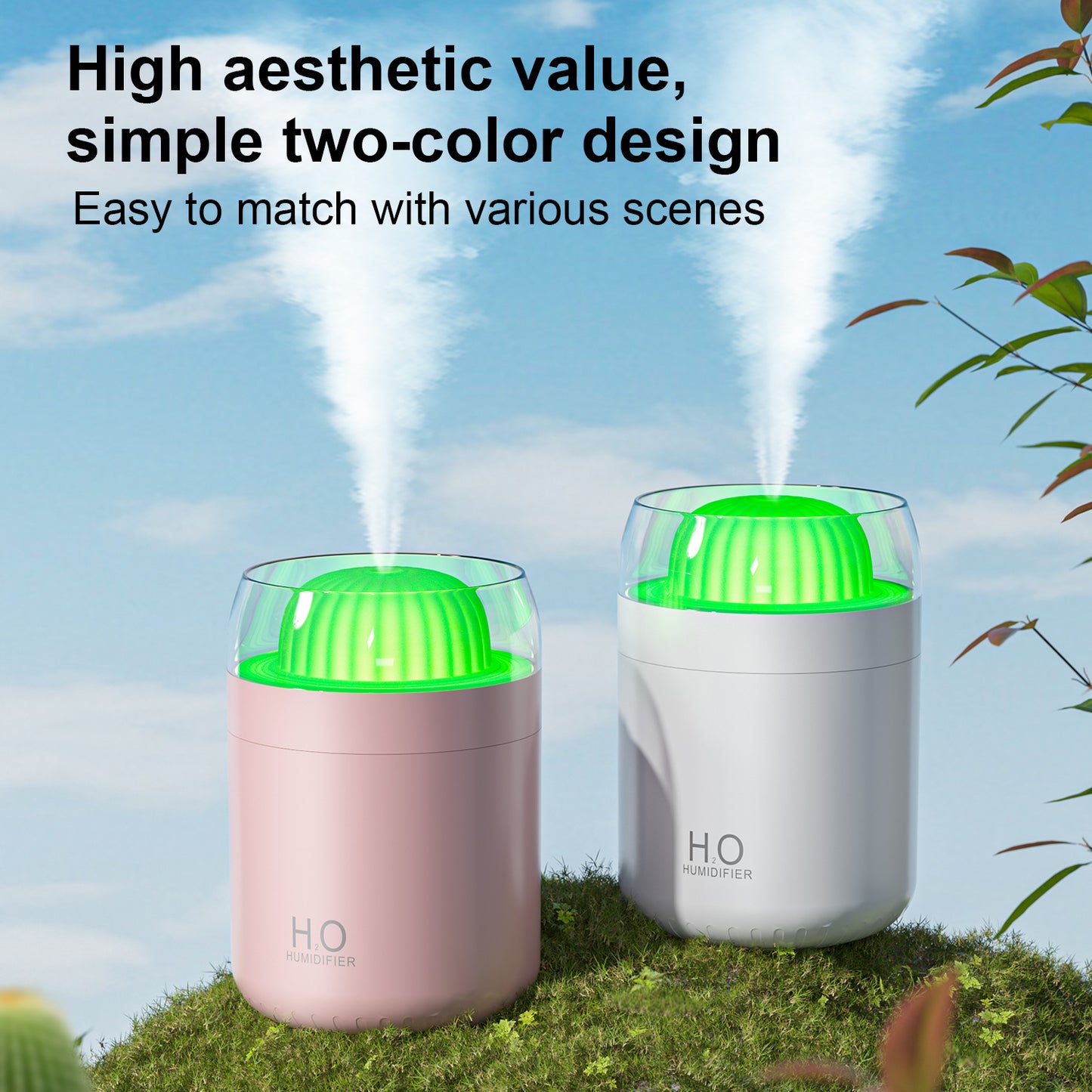 Oriday サボテン型USB加湿器|静音大噴霧アロマディフューザー|家庭やオフィスに最適