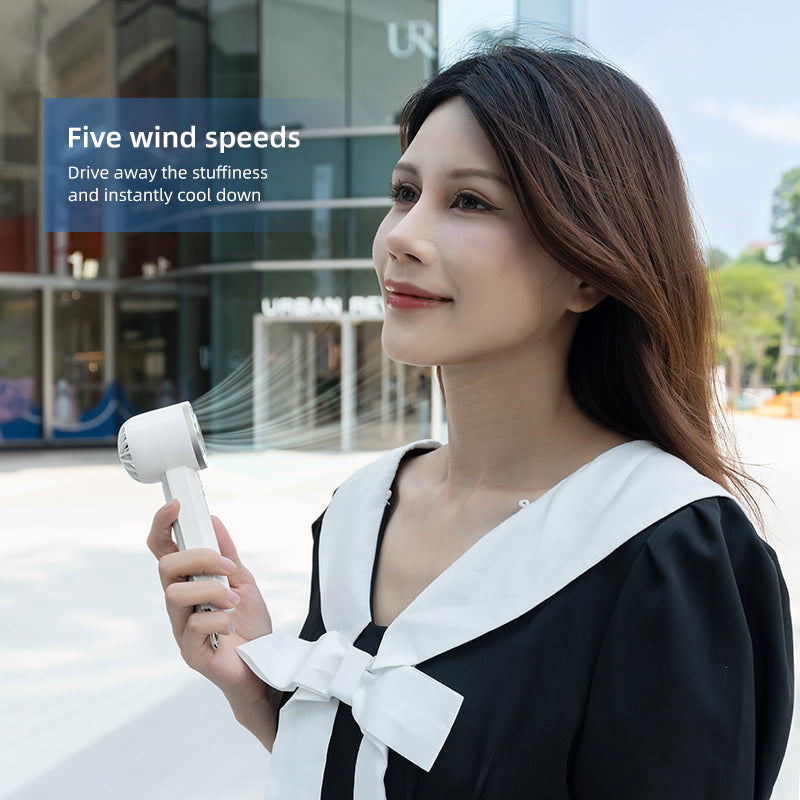 Ventilateur de refroidissement portable à main Oriday, turbo ultra-haute vitesse avec puissance de vent élevée, sans balai, rechargeable via USB — idéal pour l'extérieur, la maison, le bureau, le bureau ou les dortoirs étudiants. Marque Oriday