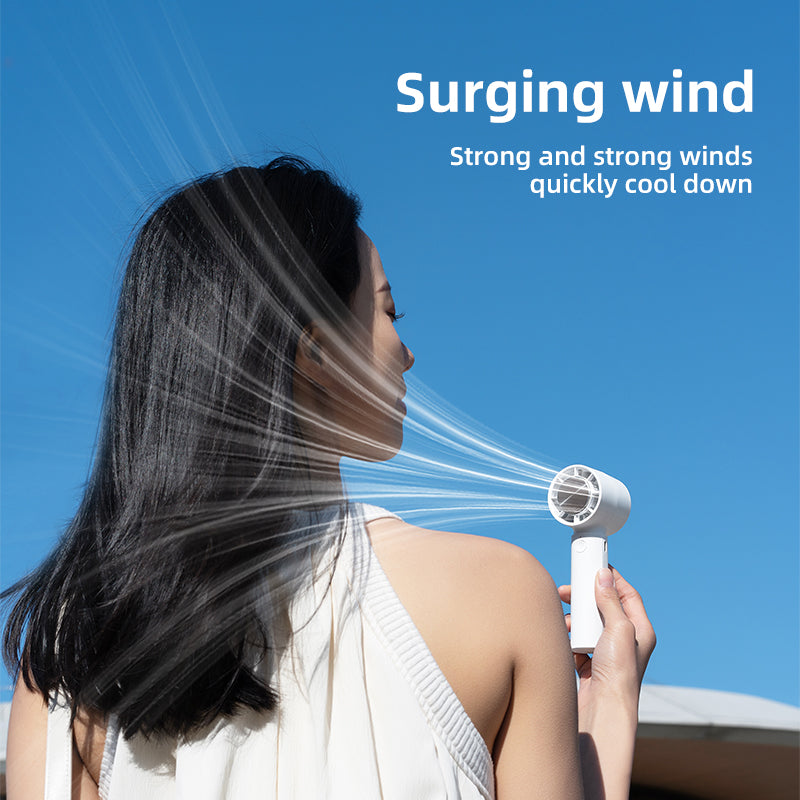Ventilateur portable Oriday avec refroidissement ultra-rapide en 3 secondes, effet de refroidissement double avec des compresses froides, 3 niveaux de vitesse, support de téléphone portable portable et debout, charge rapide Type-C, longue durée