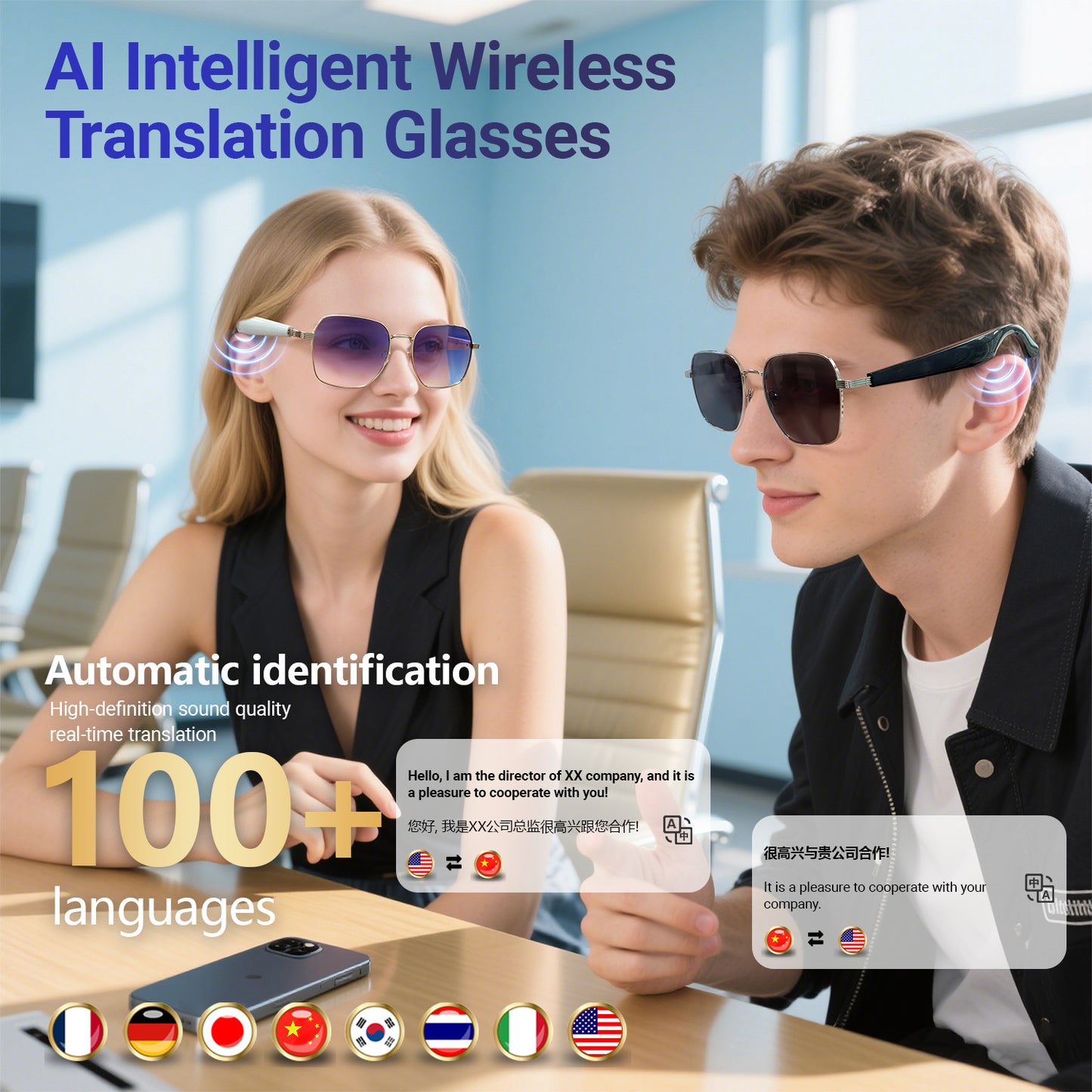 Oriday Kính dịch AI bán chạy nhất tại Hồng Kông|Tai nghe Bluetooth tích hợp & chụp ảnh từ xa|Lựa chọn hàng đầu cho công tác, du lịch & lái xe GY200