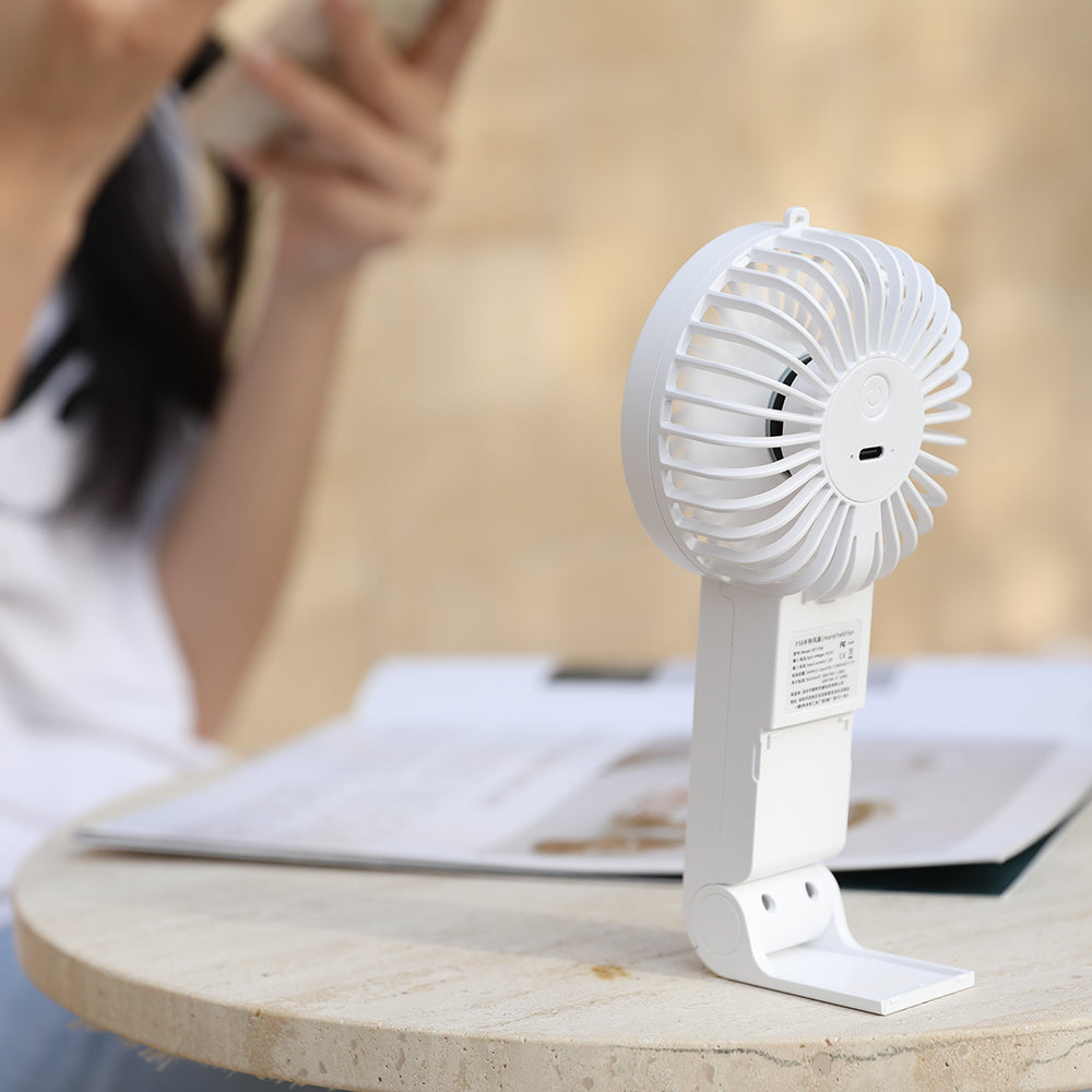 Oriday mini ruční ventilátor|Skládací přenosný ventilátor na USB nabíjení・Tichý s dlouhou výdrží・Vhodný pro studenty ve třídě / kanceláři / koleji