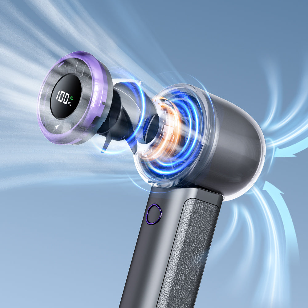 Nouveau ventilateur portable à main haute vitesse avec affichage numérique, flux d'air puissant, réglage de la vitesse en continu sur 100 niveaux, portable avec une longue autonomie, adapté pour une utilisation en extérieur, à la maison, dans la chambre