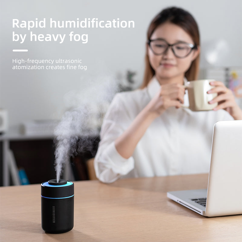Humidifier USB Oriday | Kabut tebal dengan lampu suasana warna-warni | Hening untuk penggunaan di rumah, cocok untuk ibu hamil, bayi, dan kamar tidur | Hadiah ulang tahun yang sempurna
