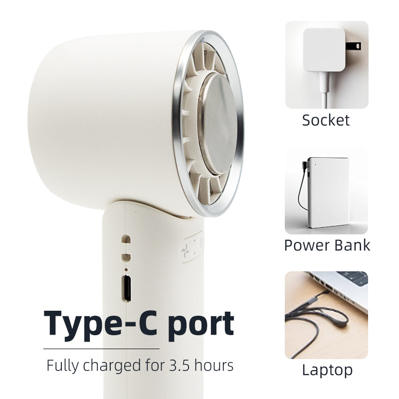 Oriday 冷却ハンドヘルドファン、大風力ターボミニ、持続可能なバッテリー、折りたたみ式USBポータブル、静音