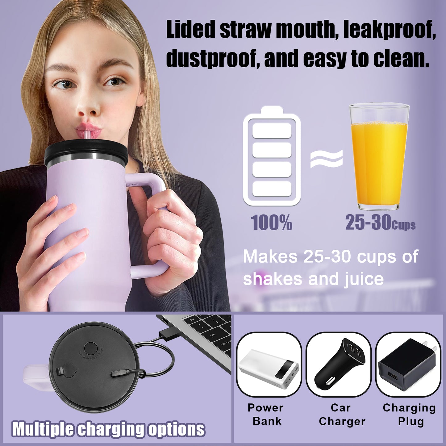 Taza de jugo oriday de gran capacidad, puede triturar hielo, licuadora eléctrica portátil multifuncional, taza Dondong, jugo fresco sin cables para llevar, uso en exteriores y en casa, buen producto oriental