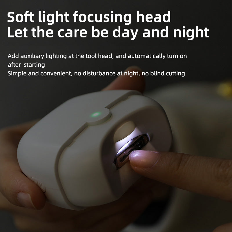 Oriday جهاز قص الأظافر الكهربائي ومبرد الأظافر - تصميم قص ومبرد مدمج، رأس سكين من السبائك & حماية ثلاثية الأمان | تصميم هادئ ومقاوم للاهتزاز، يمكن قص الأظافر أثناء نوم الطفل | تخزين في الجزء الخلفي & مساعدة بالإضاءة