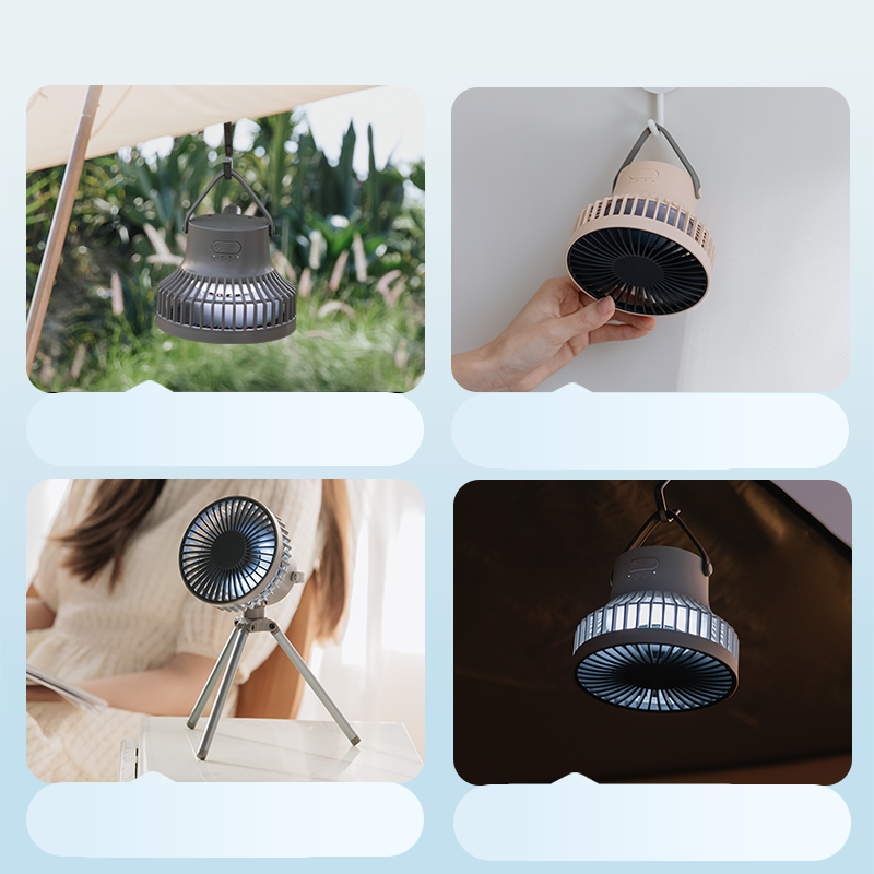 Oriday Driepoot Campingventilator|Draagbare oplaadbare hang- en staande ventilator・Grote batterijcapaciteit met extra lange gebruiksduur・Geschikt voor buitengebruik en stille huishoudelijke toepassingen
