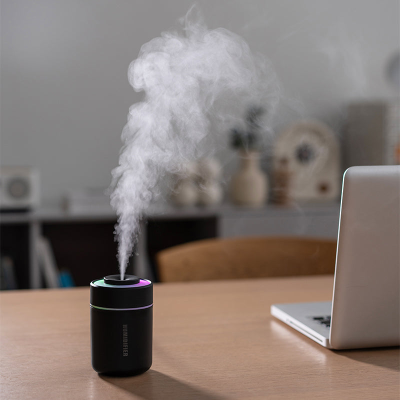 Humidifier USB Oriday | Kabut tebal dengan lampu suasana warna-warni | Hening untuk penggunaan di rumah, cocok untuk ibu hamil, bayi, dan kamar tidur | Hadiah ulang tahun yang sempurna