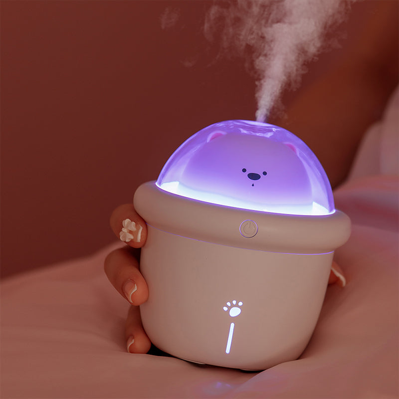 oriday humidificador, ideal para el dormitorio, imprescindible para habitaciones con aire acondicionado, pequeño, mini, lindo, recargable, portátil, silencioso, para coche