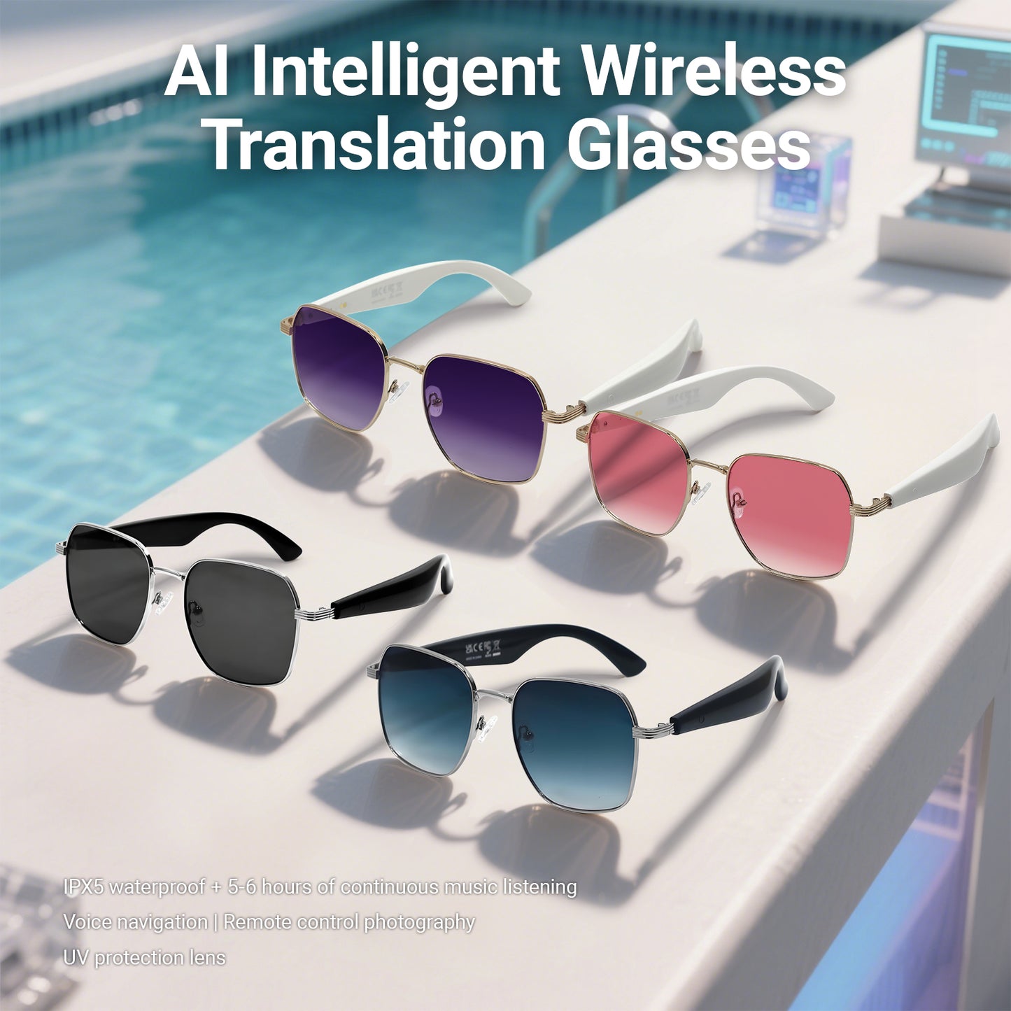 Oriday Kính dịch AI bán chạy nhất tại Hồng Kông|Tai nghe Bluetooth tích hợp & chụp ảnh từ xa|Lựa chọn hàng đầu cho công tác, du lịch & lái xe GY200