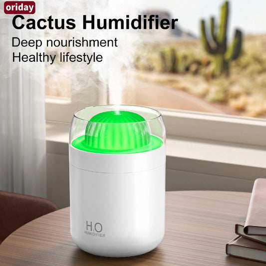 Oriday サボテン型USB加湿器|静音大噴霧アロマディフューザー|家庭やオフィスに最適