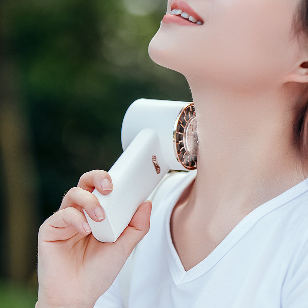 Oriday ミニハンディファン|冷却パックで涼しく・強力静音設計・携帯充電式・かわいい卓上ファン