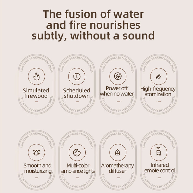 【炎アロマディフューザー|リアルな炎+高周波ミスト】Oriday七色ナイトライト・エッセンシャルオイルの香り・リモコンタイマー・水切れ自動停止保護・家庭用寝室向け(Oriday製)