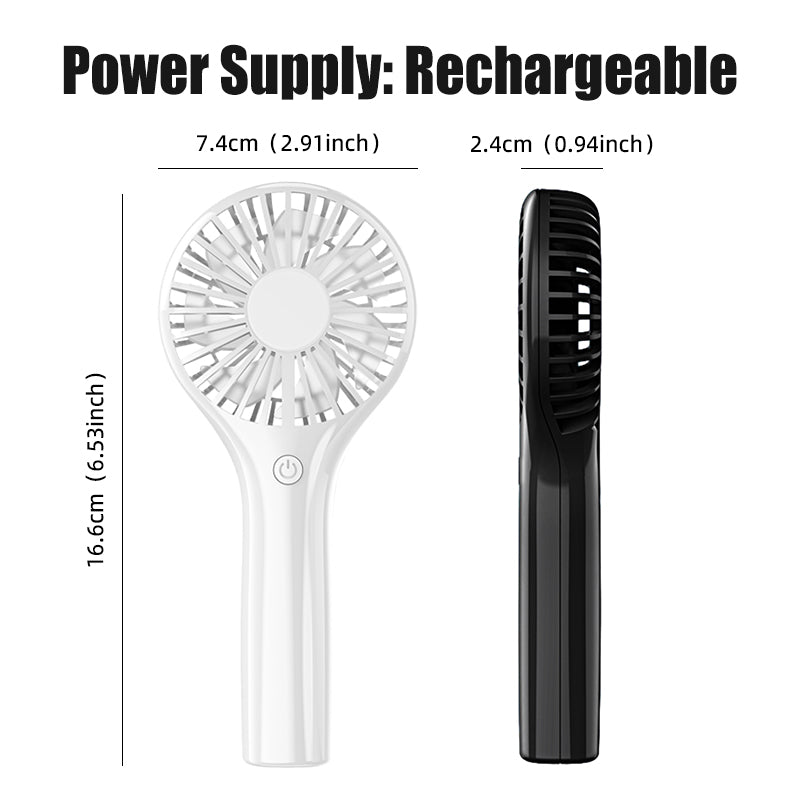 oriday Taşınabilir fan 2000mAh pil, uzun süre dayanıklı, sessiz, güçlü hava akışı, taşınabilir, kompakt, yurt, ofis, ev kullanımı