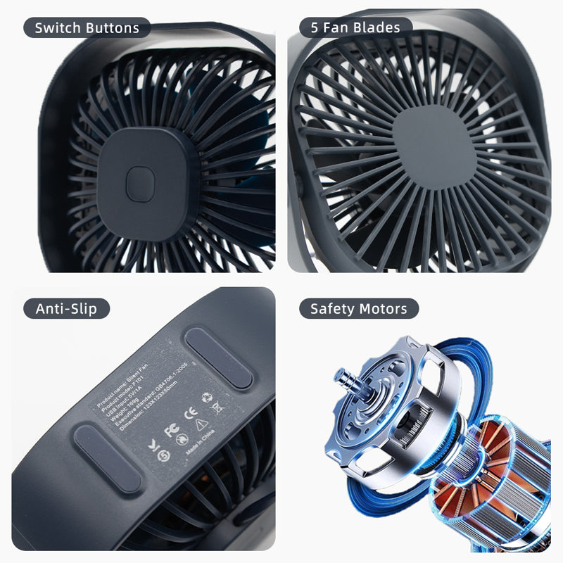 Ventilador de escritorio pequeño USB con gran potencia de enfriamiento, silencioso, portátil, para uso en casa, oficina o dormitorio