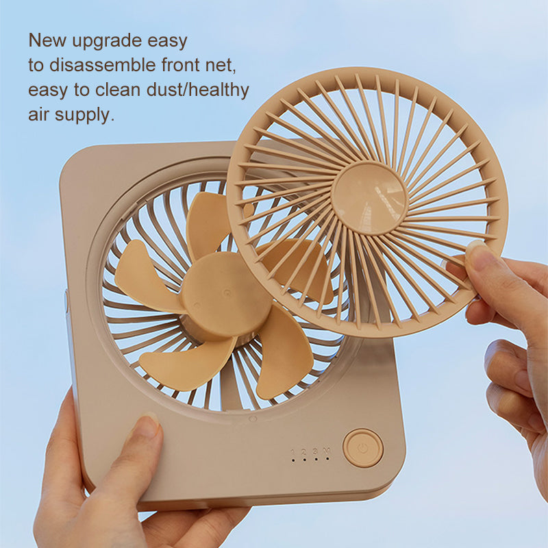 Supertenký stolní ventilátor Oriday s dlouhou výdrží, velkým průtokem vzduchu, bezdrátovým nabíjením USB a skládací konstrukcí, ideální do kanceláře a koleje