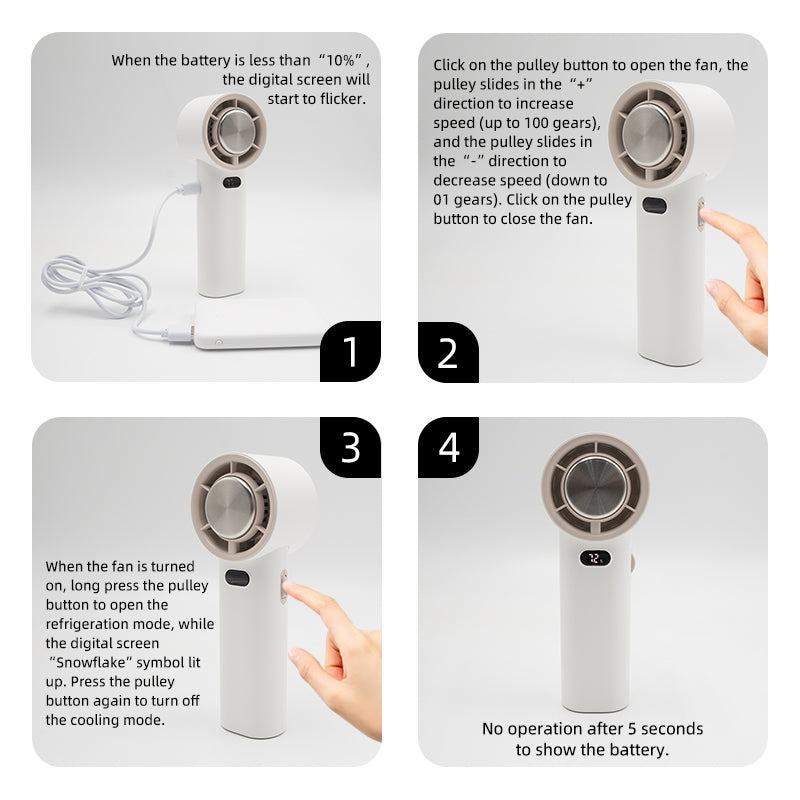 oriday 高速冷却ハンドヘルドファン 半導体冷却 静音 ポータブル 充電式 高品質 ワイヤレス 家庭用 デスク 宿舎 オフィス 旅行用