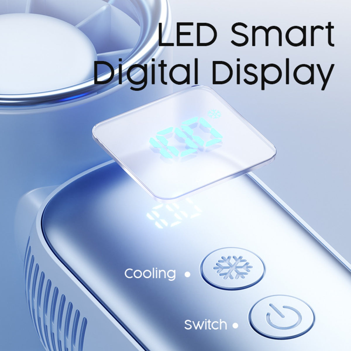 Ventilateur portable à main oriday | Moteur sans balais + 100 vitesses variables | Refroidissement céramique semi-conducteur | Batterie 4000mAh, autonomie 13 heures | Affichage LED | Ultra-léger 262 g